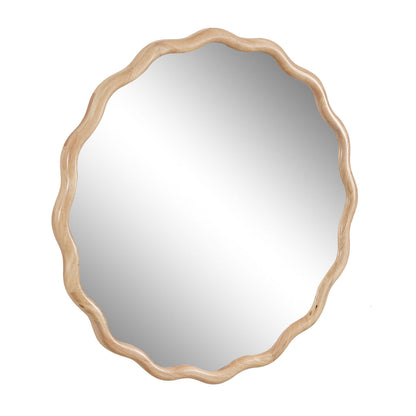 Wavy Wood Mirror - Natural Solid Wood Frame Wall Mirror