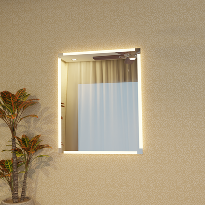 LED Bathroom Mirror – Square Backlit Vanity Mirror, Modern Lighted Wall Mirror