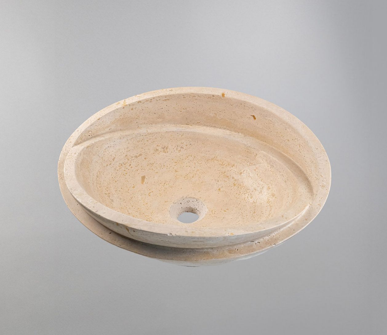 Luxury Marble Vessel Sink – Natural Travertine Stone Bathroom Basin, Handcrafted Modern Vanity Bowl (40x40x14 cm)