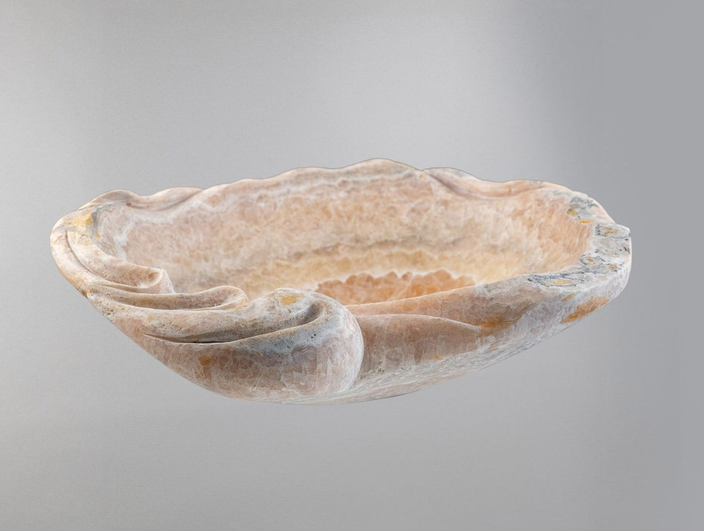 Marble Sink – Luxury Stone Sink Bathroom Basin (50x55x15 cm), Handcrafted Natural Marble Vanity Bowl