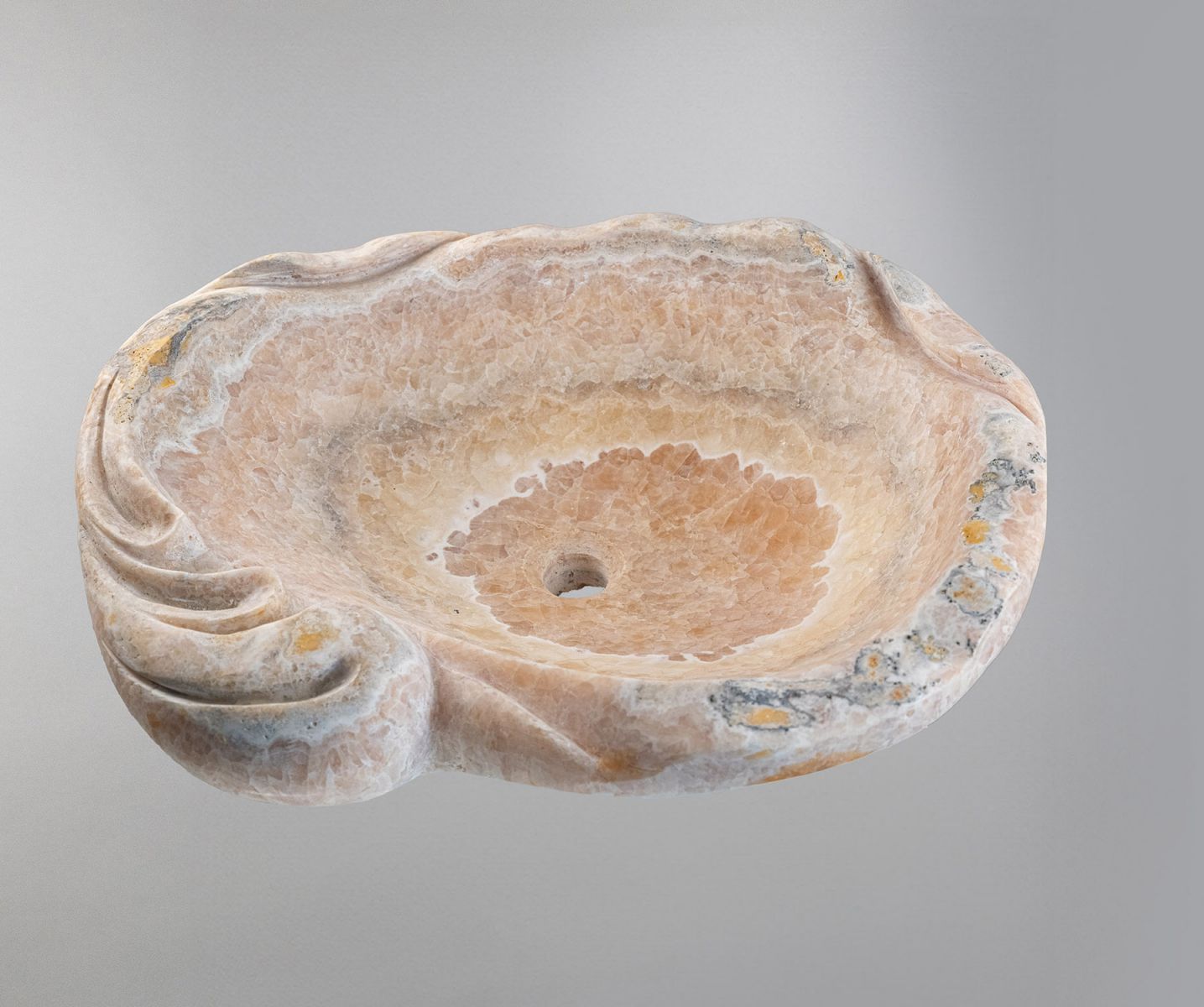 Marble Sink – Luxury Stone Sink Bathroom Basin (50x55x15 cm), Handcrafted Natural Marble Vanity Bowl