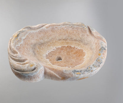 Marble Sink – Luxury Stone Sink Bathroom Basin (50x55x15 cm), Handcrafted Natural Marble Vanity Bowl