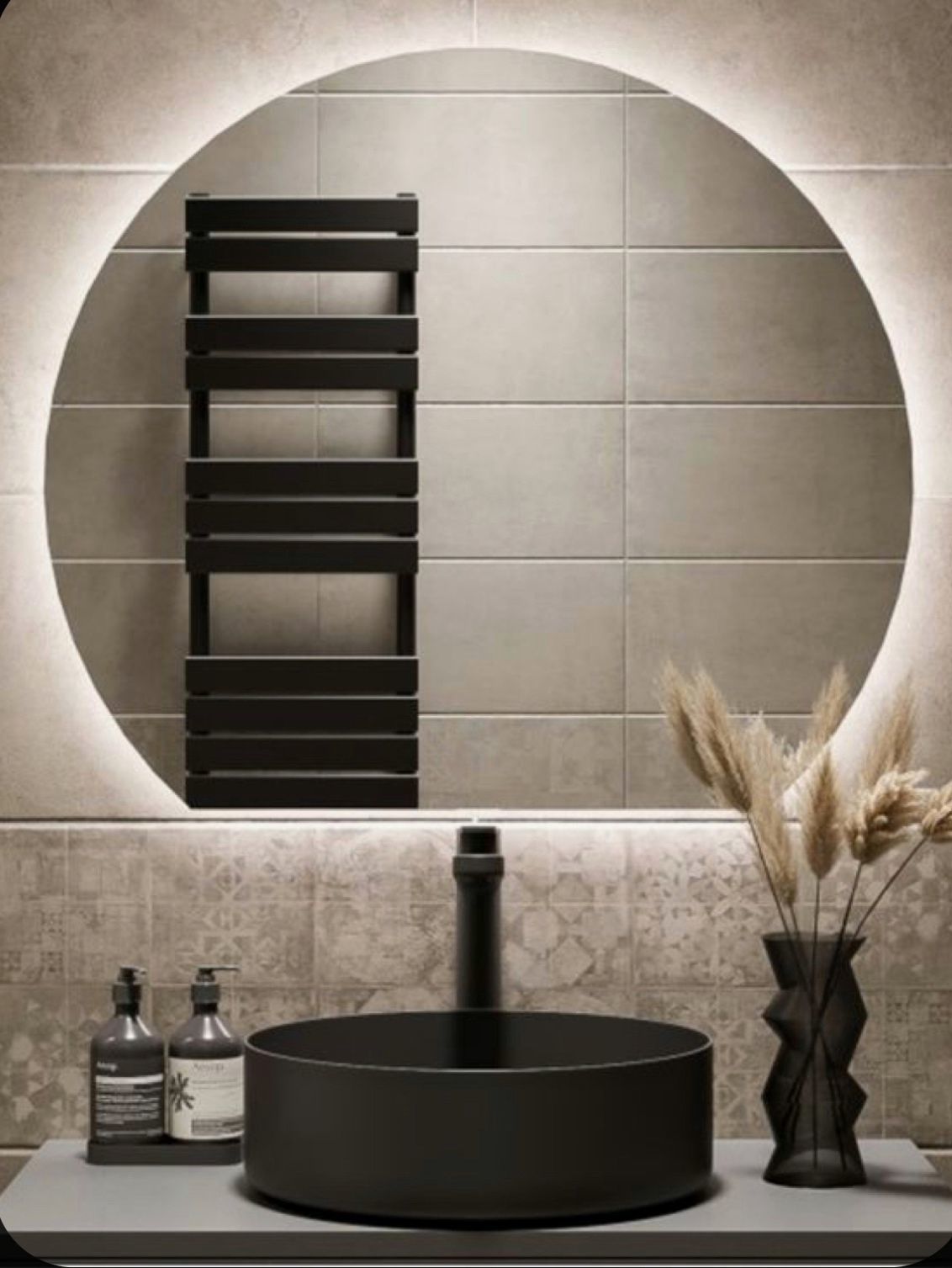 LED Bathroom Mirror – Modern Round Lighted Vanity Mirror with Touch Sensor