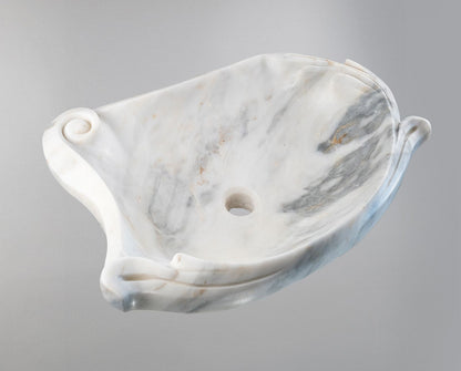 Luxury Marble Vessel Sink – Hand-Carved Natural Stone Bathroom Basin, Modern Vanity Bowl 23.6"x17.7"x5.9" (60x45x15 cm),