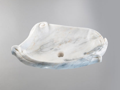 Luxury Marble Vessel Sink – Hand-Carved Natural Stone Bathroom Basin, Modern Vanity Bowl 23.6"x17.7"x5.9" (60x45x15 cm),