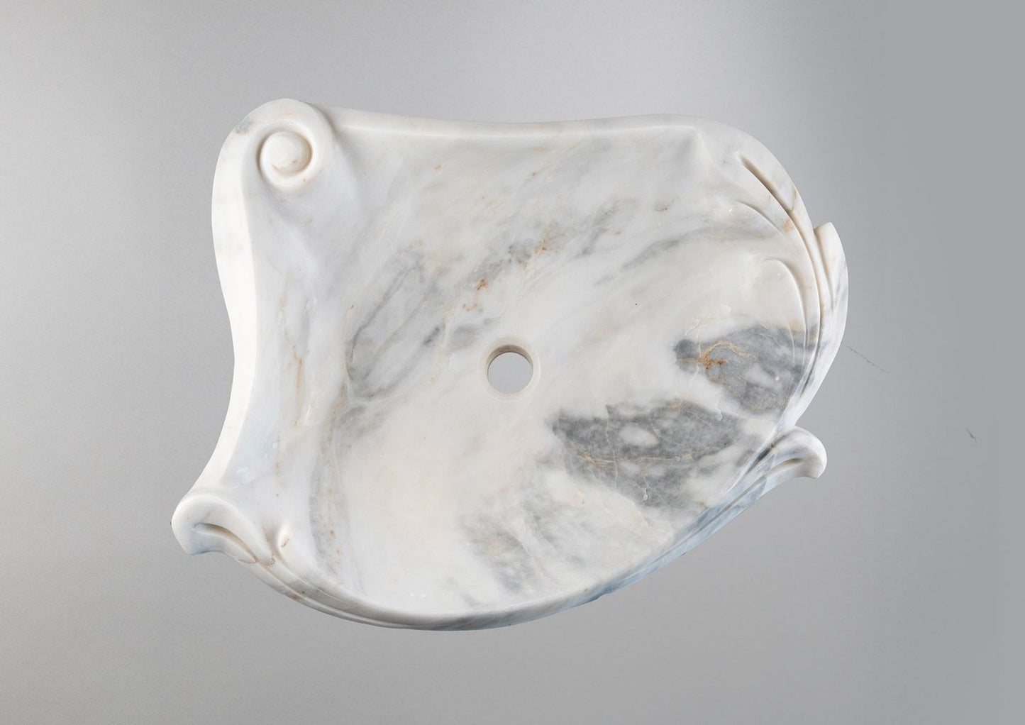 Luxury Marble Vessel Sink – Hand-Carved Natural Stone Bathroom Basin, Modern Vanity Bowl 23.6"x17.7"x5.9" (60x45x15 cm),