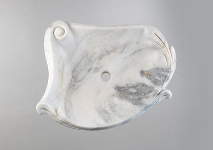 Luxury Marble Vessel Sink – Hand-Carved Natural Stone Bathroom Basin, Modern Vanity Bowl 23.6"x17.7"x5.9" (60x45x15 cm),