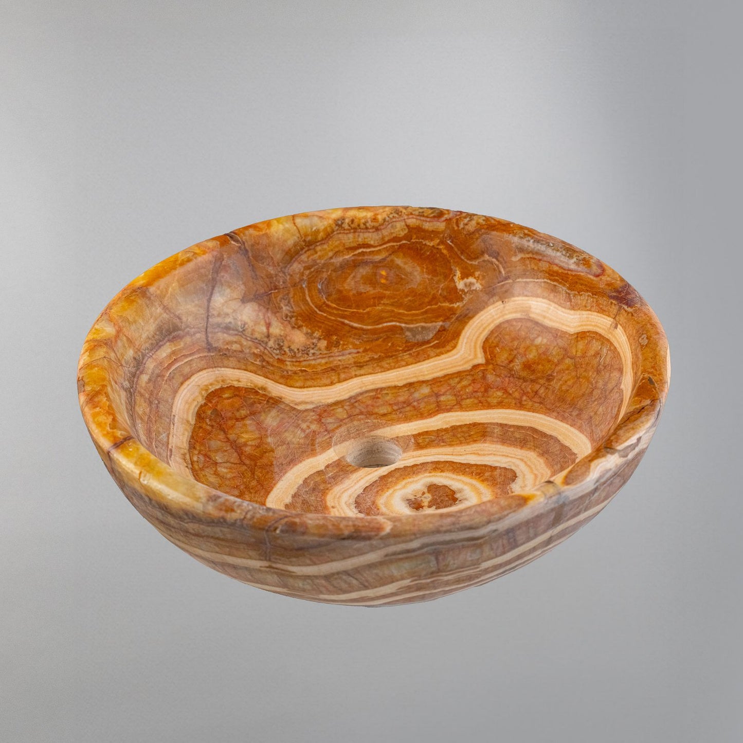 Round Natural Onyx Stone Bathroom Basin (42x42x13 cm)