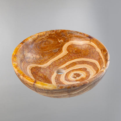 Round Natural Onyx Stone Bathroom Basin (42x42x13 cm)