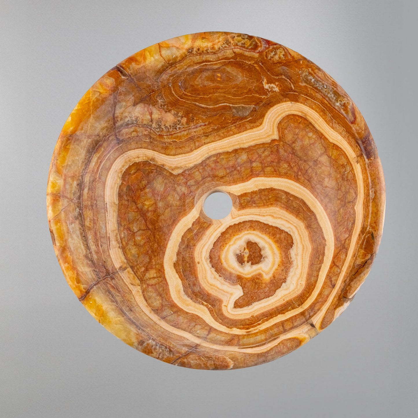 Round Natural Onyx Stone Bathroom Basin (42x42x13 cm)