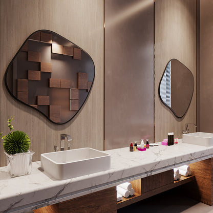 Modern Abstract Wall Mirror – Artistic Bathroom & Living Room Mirror