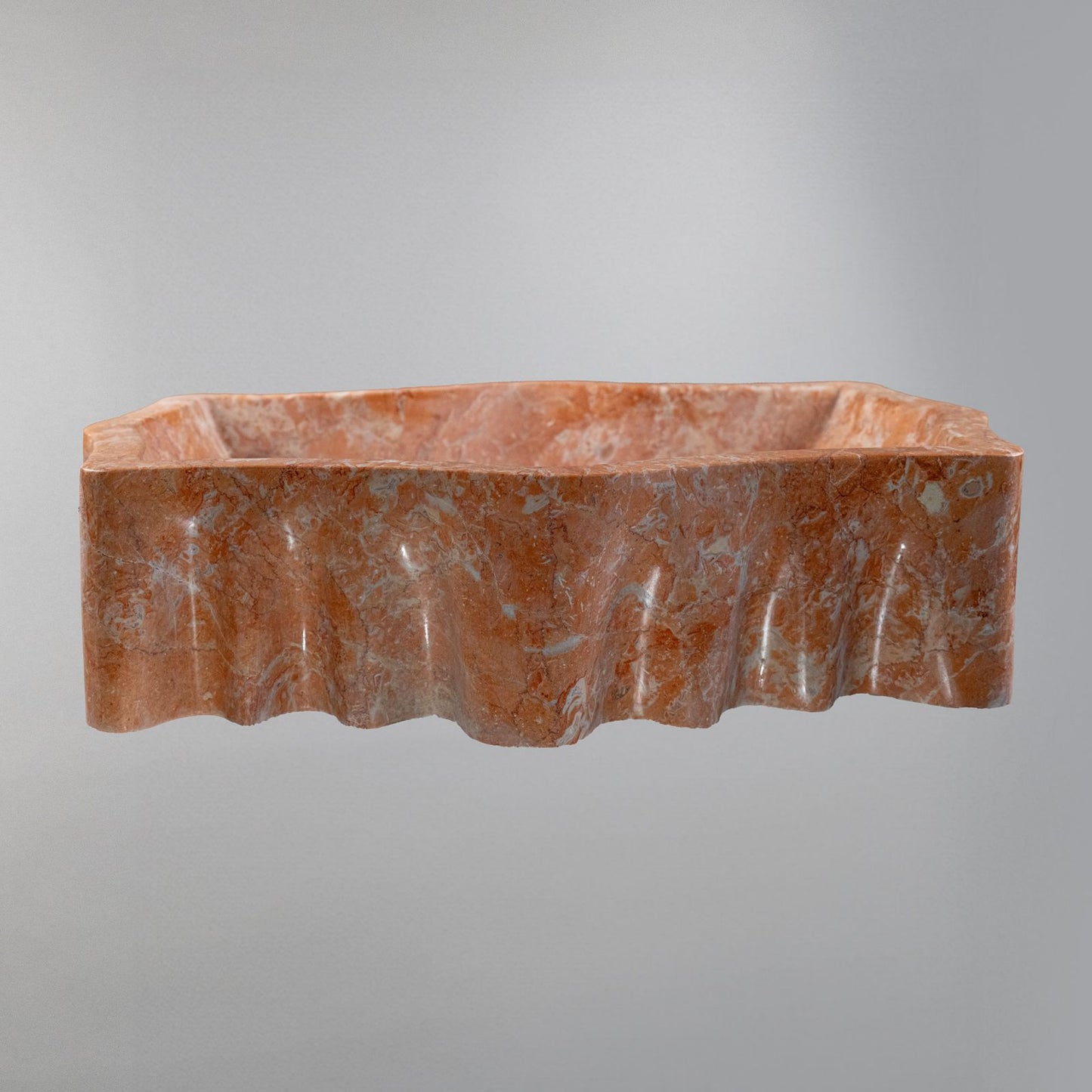 Orange Natural Stone Bathroom Basin (55x42x14 cm)