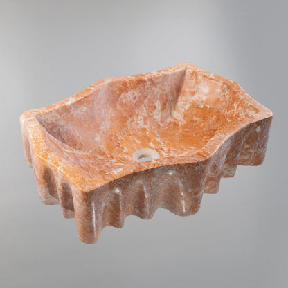 Orange Natural Stone Bathroom Basin (55x42x14 cm)