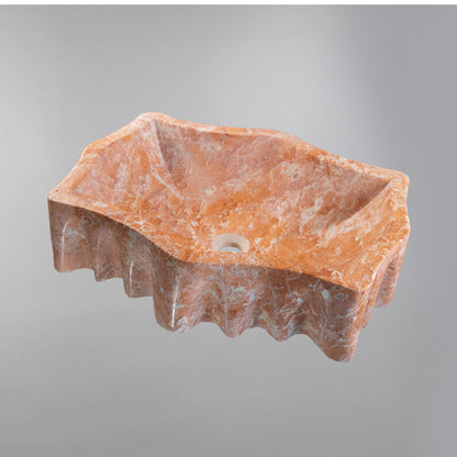 Orange Natural Stone Bathroom Basin (55x42x14 cm)
