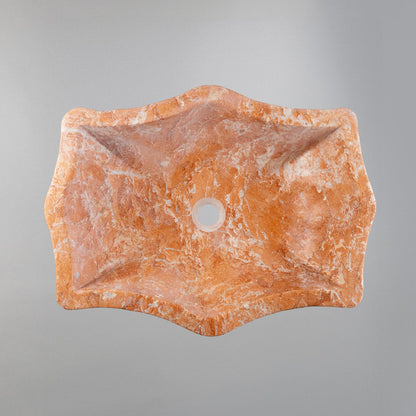 Orange Natural Stone Bathroom Basin (55x42x14 cm)