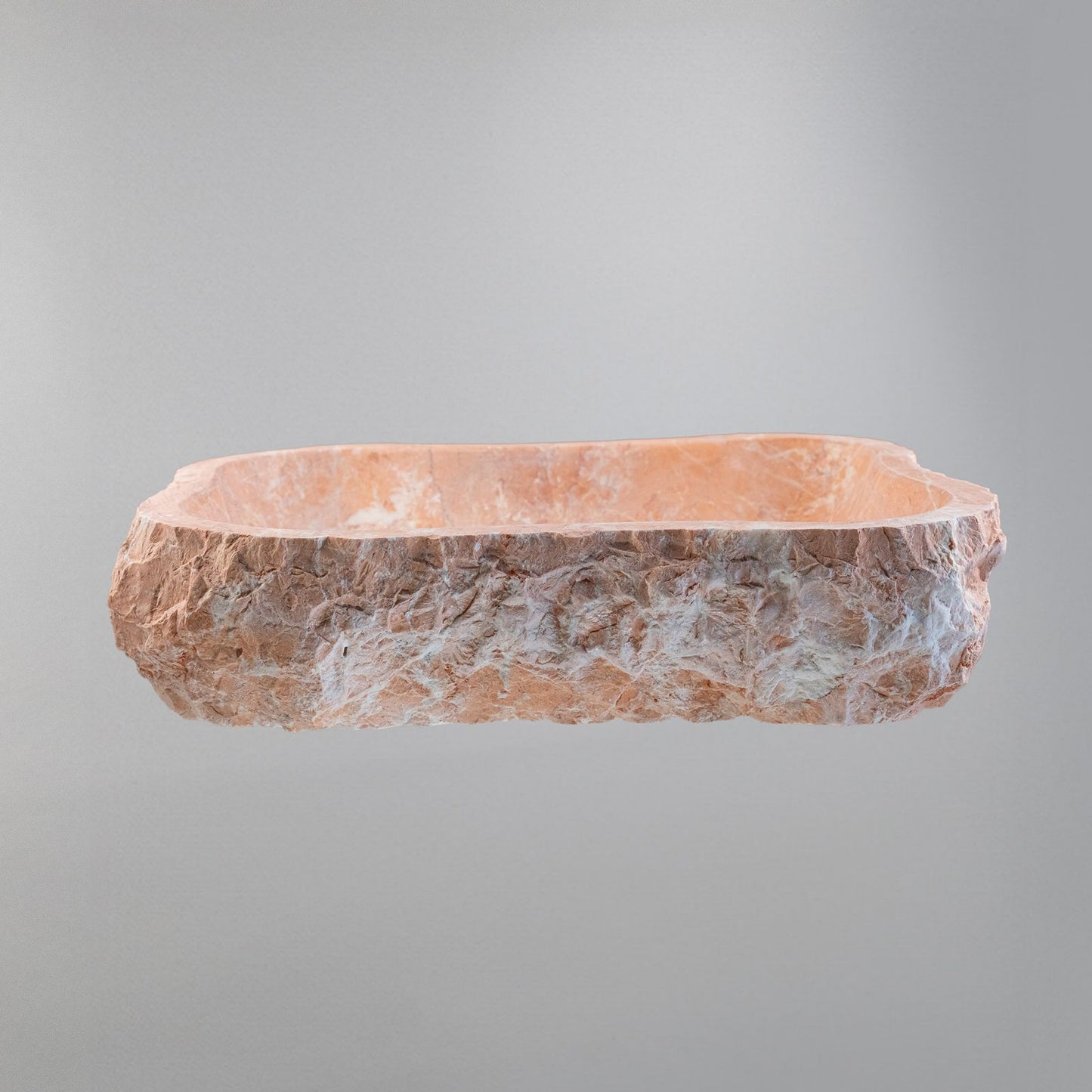 Luxury Marble Vessel Sink – Handcrafted Natural Stone Bathroom Basin, Rustic Vanity Bowl 21.6"x15.7"x5.5" (55x40x14 cm)