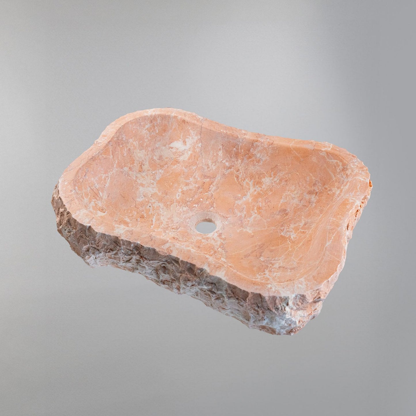 Luxury Marble Vessel Sink – Handcrafted Natural Stone Bathroom Basin, Rustic Vanity Bowl 21.6"x15.7"x5.5" (55x40x14 cm)