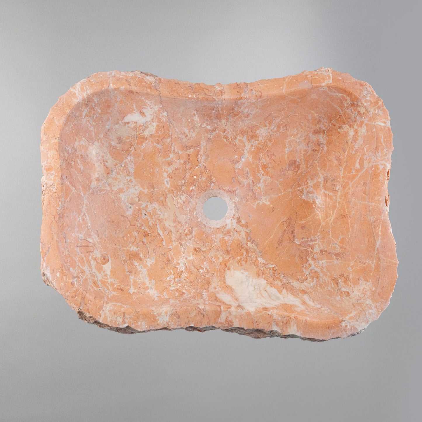 Luxury Marble Vessel Sink – Handcrafted Natural Stone Bathroom Basin, Rustic Vanity Bowl 21.6"x15.7"x5.5" (55x40x14 cm)