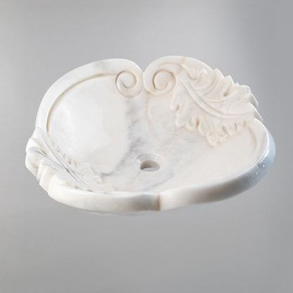 White Natural Stone Bathroom Basin (45x45x15 cm)