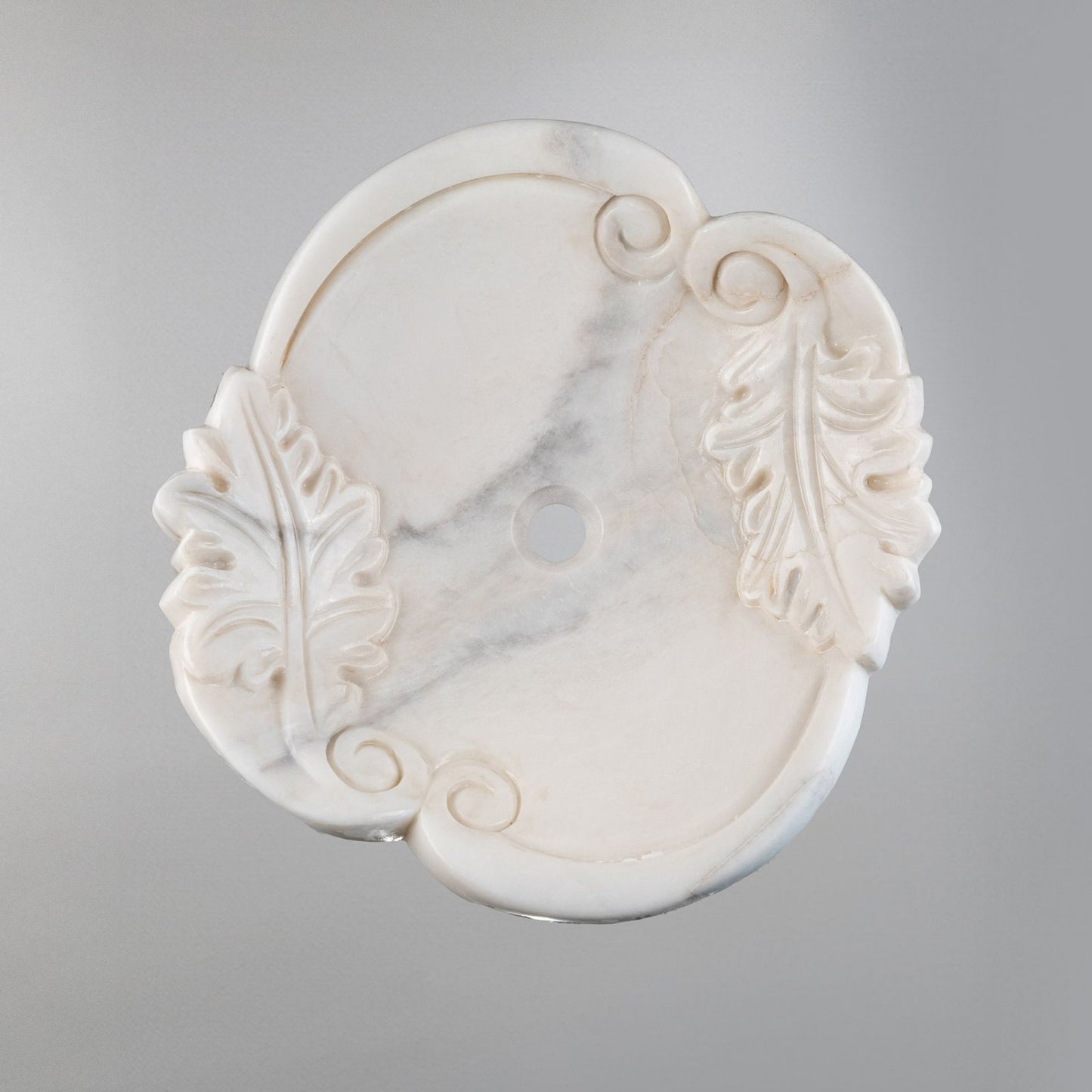 White Natural Stone Bathroom Basin (45x45x15 cm)