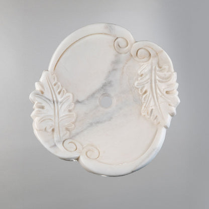 White Natural Stone Bathroom Basin (45x45x15 cm)