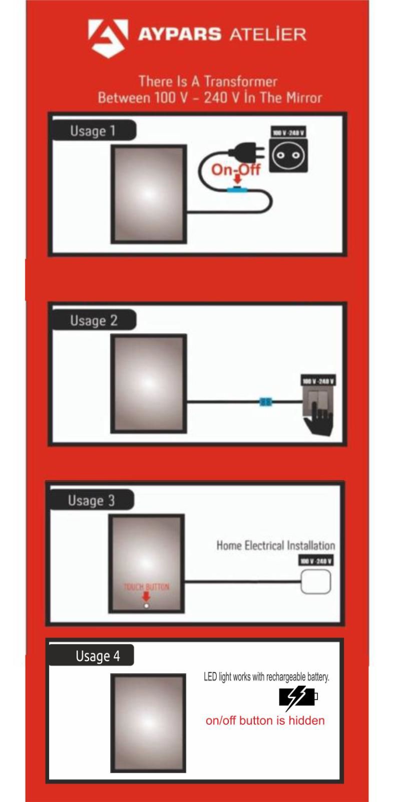 LED Bathroom Mirror – Organic Shaped Backlit Vanity Mirror with Touch Sensor,  Modern Handmade Lighted Wall Mirror