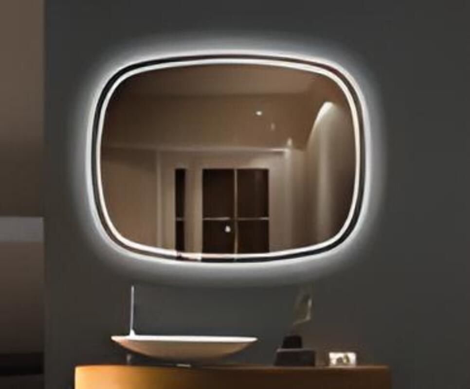 LED Bathroom Mirror – Rounded Rectangle Backlit Vanity Mirror with Touch Sensor