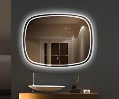 LED Bathroom Mirror – Rounded Rectangle Backlit Vanity Mirror with Touch Sensor