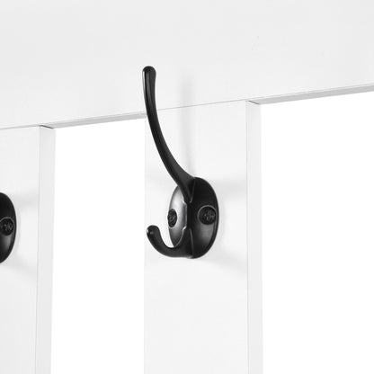 Hall Tree with Storage Bench & Shoe Cabinet - Entryway Coat Rack with Hooks & Pegboard White - Aypars Atelier