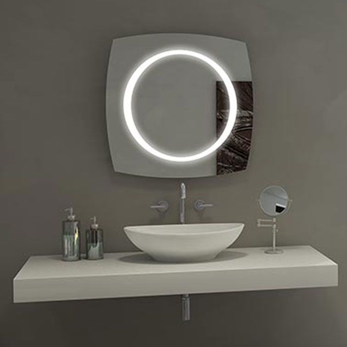 LED Bathroom Mirror Square – Modern Dimmable Vanity Wall Mirror with Backlit Design