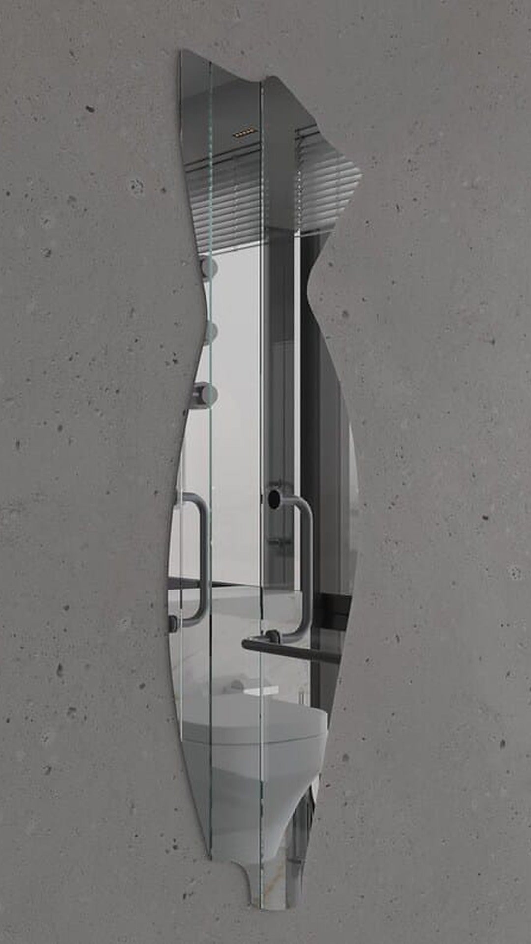 Modern Full Length Irregular Wall Mirror – Abstract Frameless Floor Mirror, Handmade Custom Shape Entryway & Bedroom Mirror