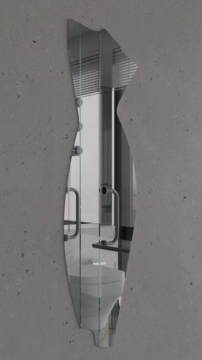 Modern Full Length Irregular Wall Mirror – Abstract Frameless Floor Mirror, Handmade Custom Shape Entryway & Bedroom Mirror