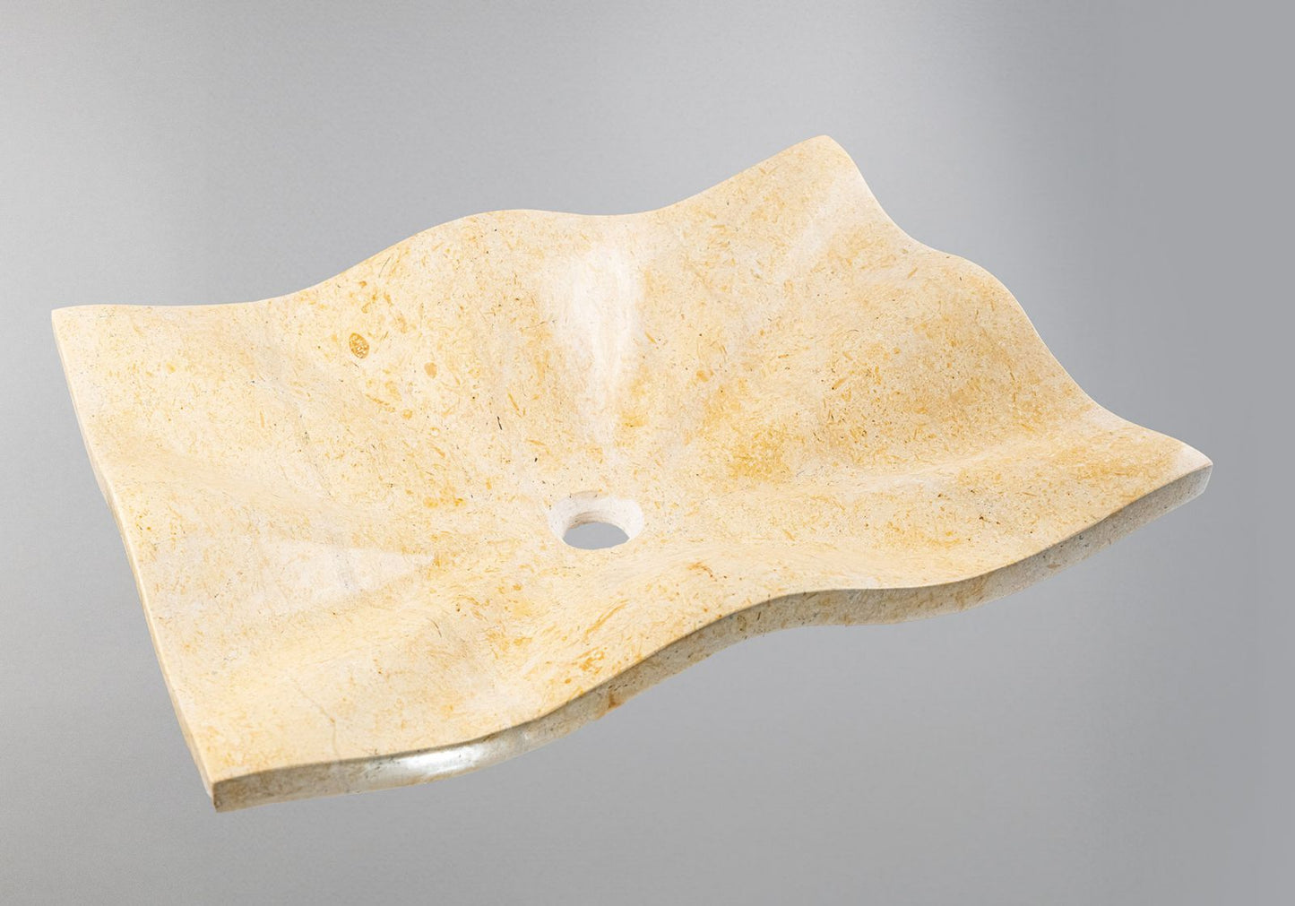 Marble Sink – Luxury Stone Sink Bathroom Basin (45x60x13 cm), Handcrafted Natural Beige Marble Vanity Bowl