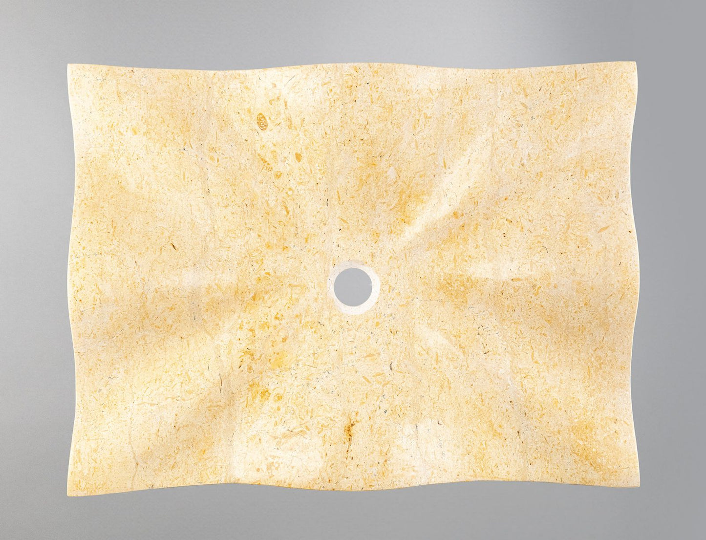 Marble Sink – Luxury Stone Sink Bathroom Basin (45x60x13 cm), Handcrafted Natural Beige Marble Vanity Bowl