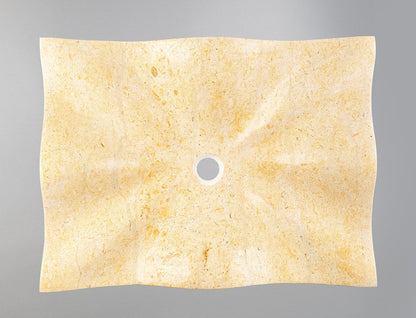 Marble Sink – Luxury Stone Sink Bathroom Basin (45x60x13 cm), Handcrafted Natural Beige Marble Vanity Bowl