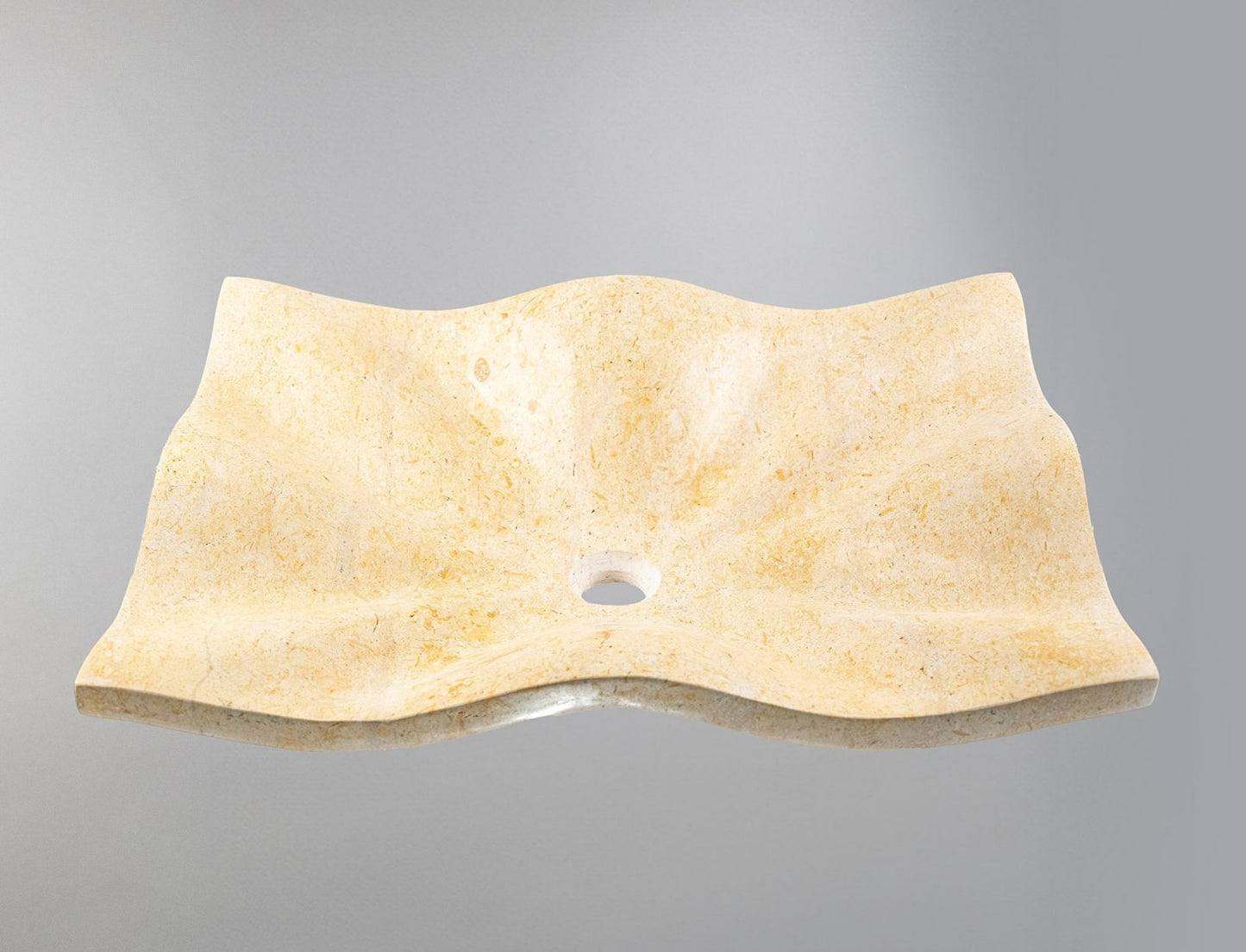 Marble Sink – Luxury Stone Sink Bathroom Basin (45x60x13 cm), Handcrafted Natural Beige Marble Vanity Bowl