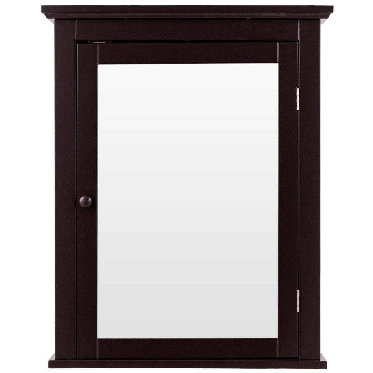 Bathroom Wall Mounted Medicine Cabinet with Mirror - Storage Cabinet | Brown MDF Cabinet