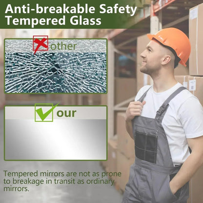 Black Oversized Floor Mirror | Full Length Freestanding Mirror with Shatterproof Glass