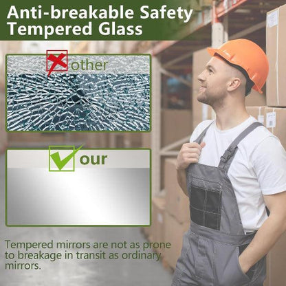 Black Full Length Floor Mirror | Aluminum Frame Body Mirror for Bedroom & Living Room