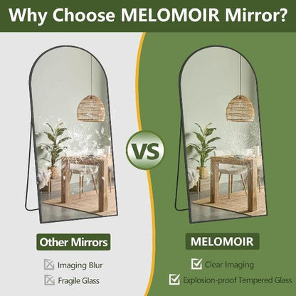 Black Arched Full Length Mirror | Floor Mirror for Bedroom & Living Room