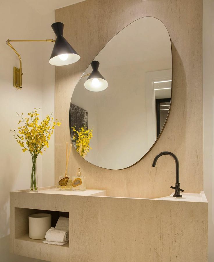 Modern Irregular Wall Mirror – Frameless Organic Shape Bathroom Mirror, Handmade Custom Wavy Vanity Mirror for Bedroom or Entryway