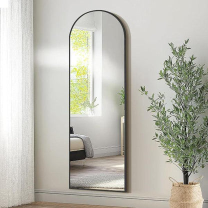 Black Arched Full Length Mirror | Floor Mirror for Bedroom & Living Room