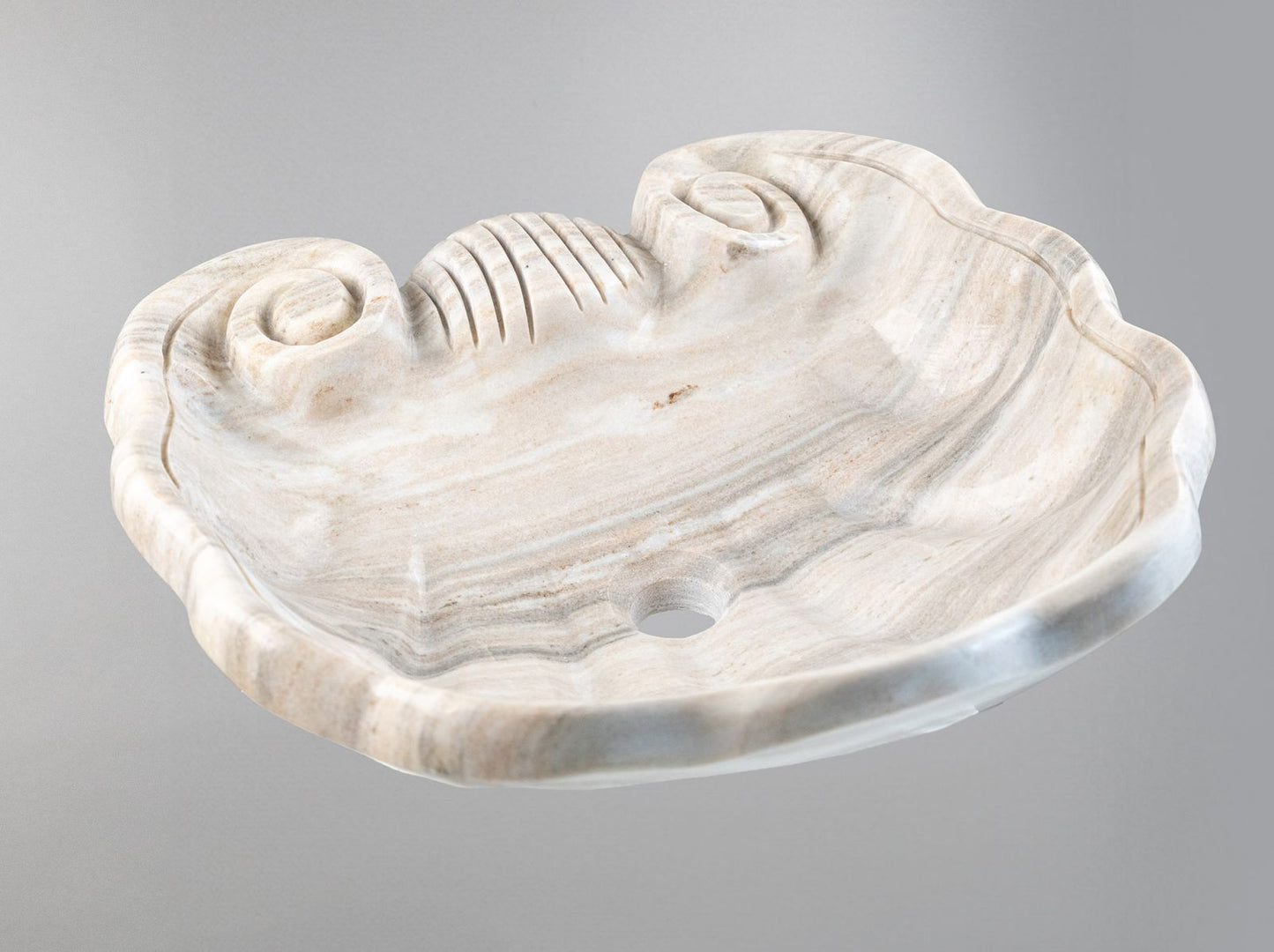 Luxury Marble Bathroom Sink – Hand-Carved Natural Stone Vessel Basin, Elegant Vanity Bowl
