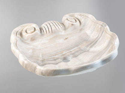 Luxury Marble Bathroom Sink – Hand-Carved Natural Stone Vessel Basin, Elegant Vanity Bowl