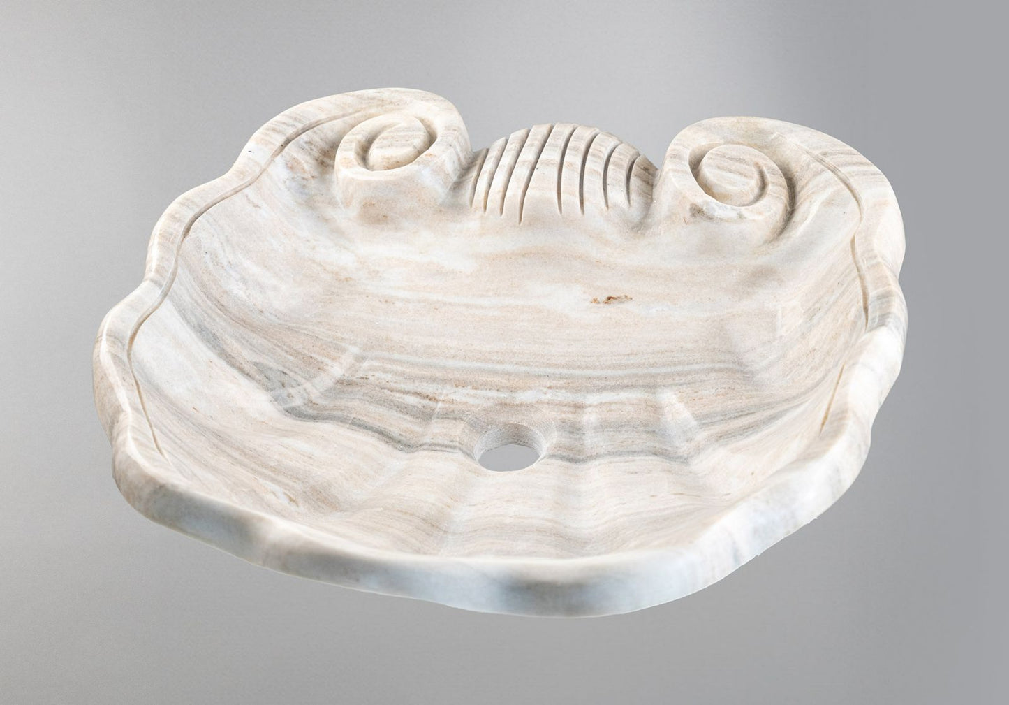 Luxury Marble Bathroom Sink – Hand-Carved Natural Stone Vessel Basin, Elegant Vanity Bowl