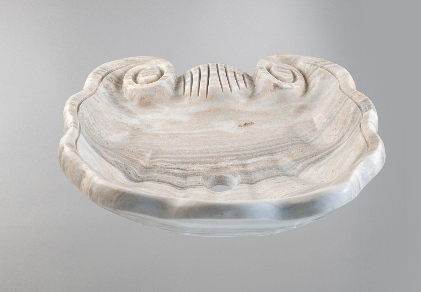 Luxury Marble Bathroom Sink – Hand-Carved Natural Stone Vessel Basin, Elegant Vanity Bowl