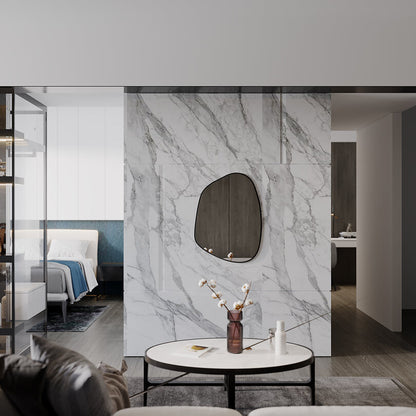 Irregular Bathroom Mirror – Modern Organic Wall Mirror with Black Frame
