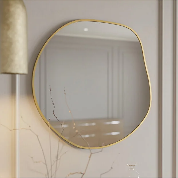 Irregular Bathroom Wall Mirror – Modern Black Frame Mirror for Vanity, Entryway & Living Room