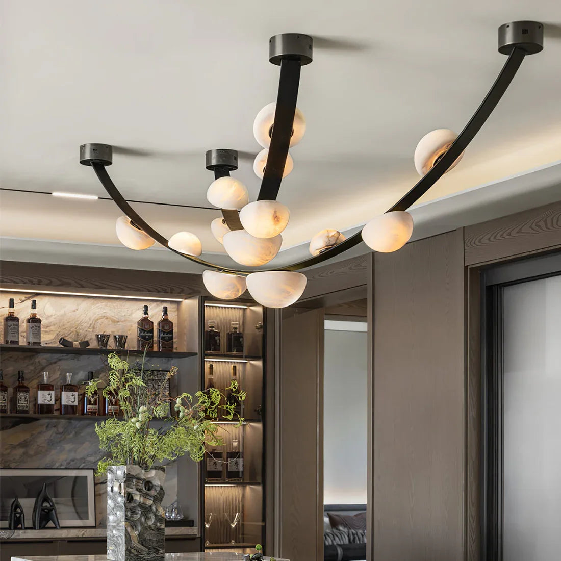 Alabaster Arc Chandelier