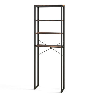 4-Tier Freestanding Over the Toilet Storage Rack-Rustic Brown